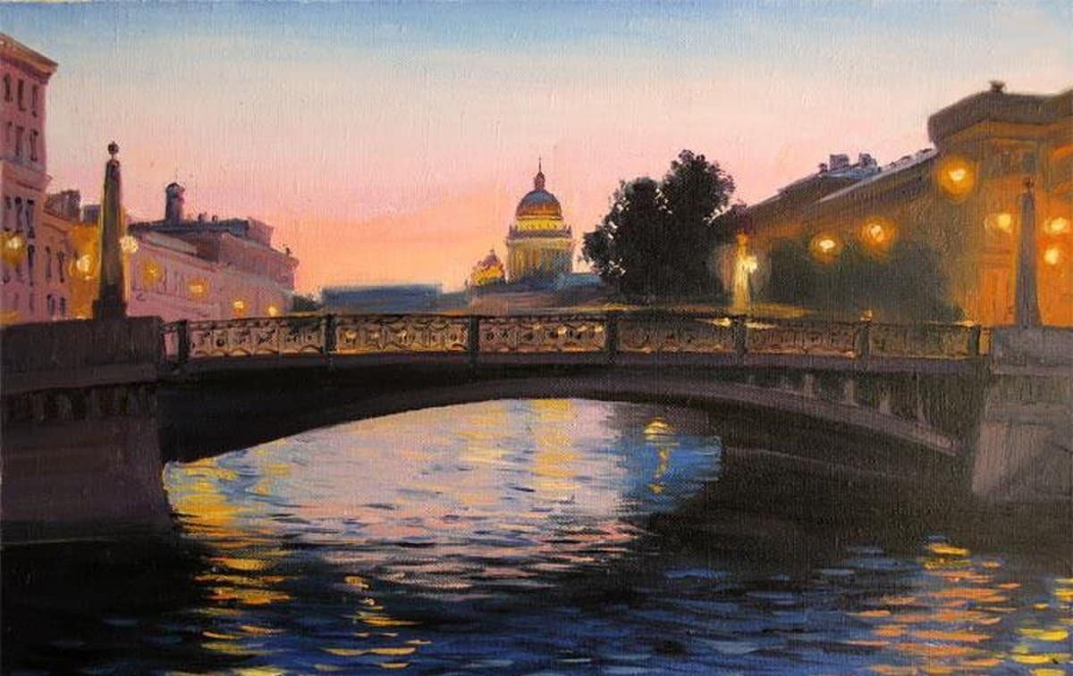 Valentine’s Day on Kissing Bridge, St. Petersburg, Russia